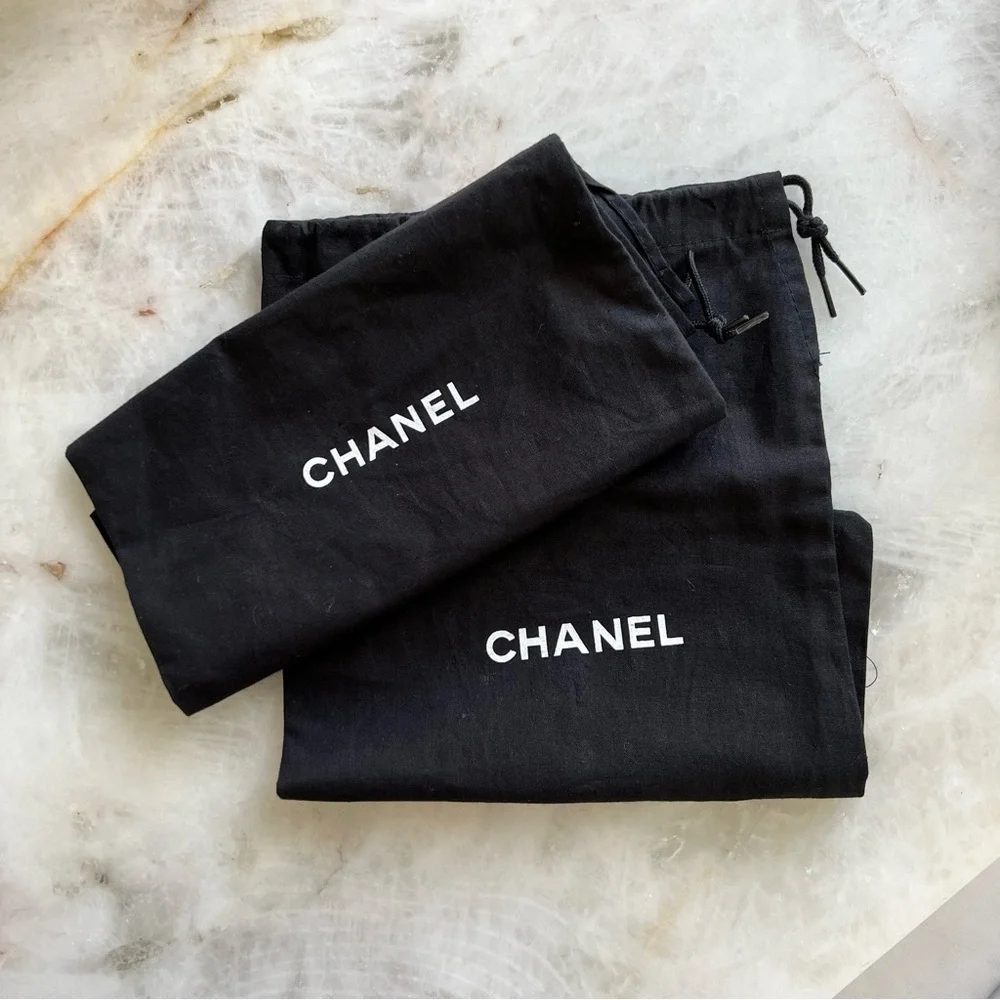 CHANEL Silver Leather Slingback Flats